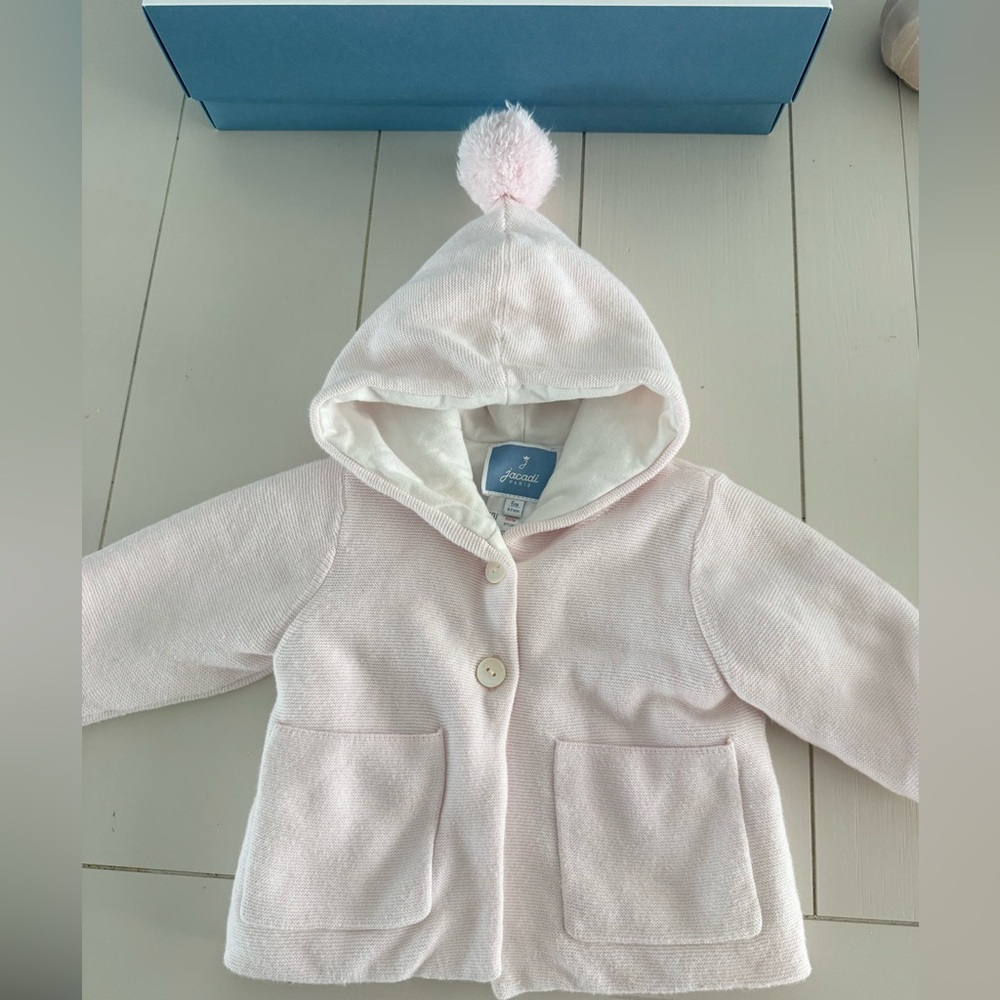 Jacadi baby girl winter coat pink - 6M with original box